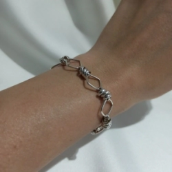 Pulsera Rolo Modelo N�25: Rombos + arandelas