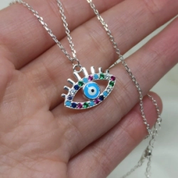 Conjunto Cadena + Dije - Ojito  multicolor