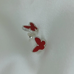 Aros pasantes Tipo Vancleef rojo - Modelo N� 17