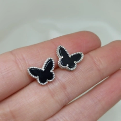 Aros pasantes Tipo Vancleef negro - Modelo N� 20