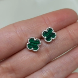 Aros pasantes Tipo Vancleef verde - Modelo N� 21