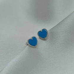 Aros pasantes Tipo Vancleef turquesa - Modelo N� 27