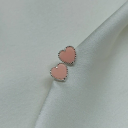 Aros pasantes Tipo Vancleef rosa - Modelo N� 28