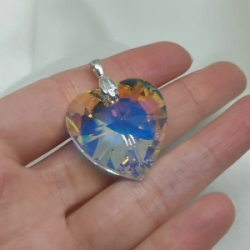 Dije Coraz�n Cristal - Boreal Blue