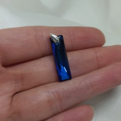 Dije Rect�ngulo Cristal  - Azul titanic