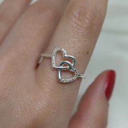 Anillo doble coraz�n  - Modelo N� 45
