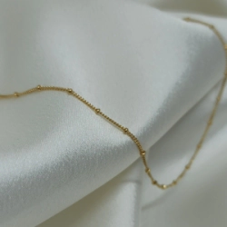 Cadena 40 cm - Grumet con bolitas - 2,6 gs