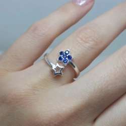 Anillo Micro luna y estrellas - Modelo N� 02