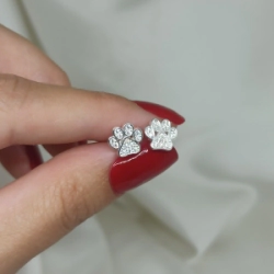 Aros pasantes huellita de perro -  Modelo N� 92