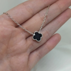 Conjunto Cadena + Dije - Tipo Vancleef  negro mediano