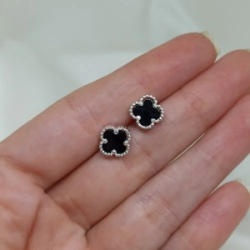 Aros pasantes tipo Vancleef negro - Modelo N� 49