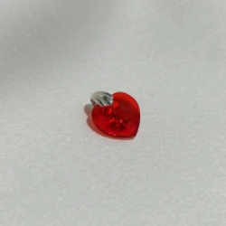 Dije Coraz&oacute;n Cristal -Rojo - chico