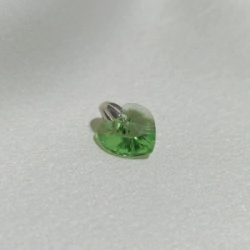 Dije Coraz&oacute;n Cristal - Verde - chico