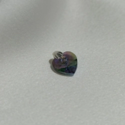 Dije Coraz&oacute;n Cristal - Violeta/Verde - chico