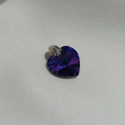 Dije Coraz�n Cristal - Violeta/Azul - mediano