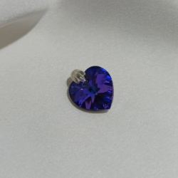 Dije Coraz�n Cristal - Violeta Azul  - grande