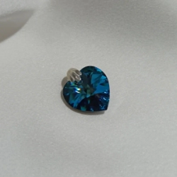 Dije Coraz�n Cristal - Azul Titanic  - grande