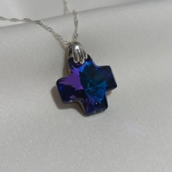 Dije Cruz Cristal - Azul Titanic