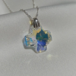 Dije Cruz Cristal - Boreal Blue
