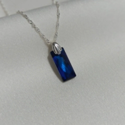 Dije Rectangular Cristal - Boreal Blue