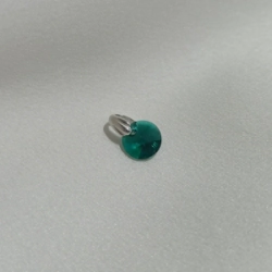Dije Redondo Cristal - Verde Esmeralda - 8 mm