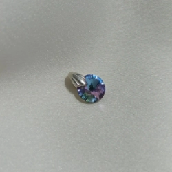 Dije Redondo Cristal - Violeta/Celeste - 8 mm