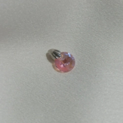 Dije Redondo Cristal - Rosa - 8 mm