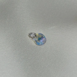 Dije Redondo Cristal - Ambar - 8 mm