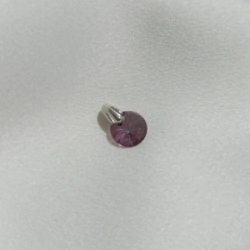 Dije Redondo Cristal - Violeta - 8 mm