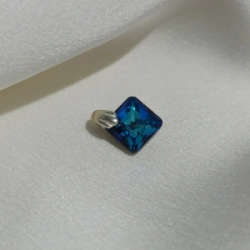 Dije Cuadrado Cristal - Azul Titanic